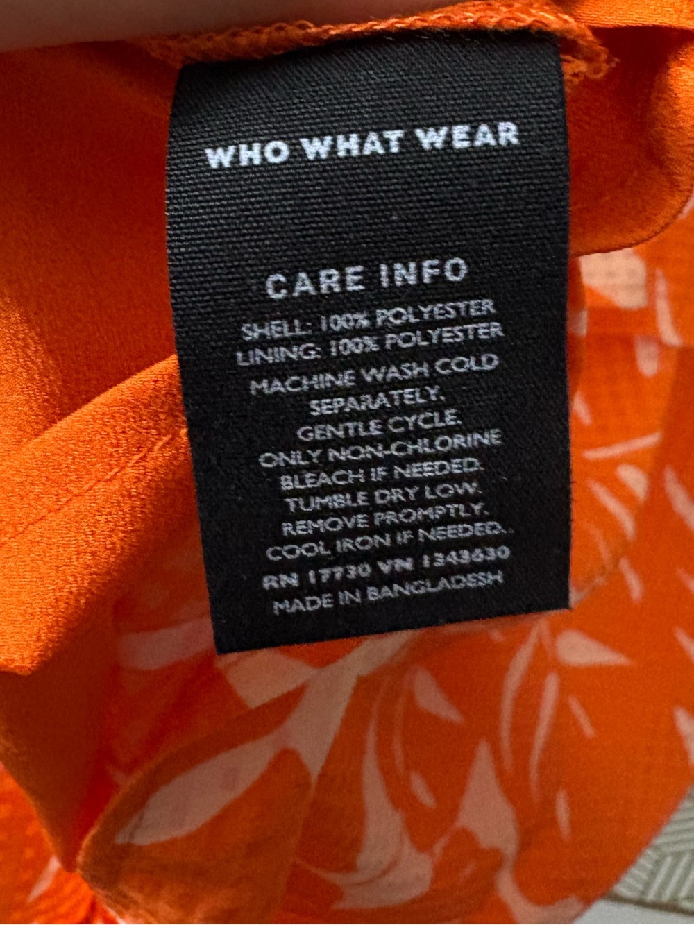 Who What Wear Orange Printed Tiered Dress XXL - Picture 4 of 4